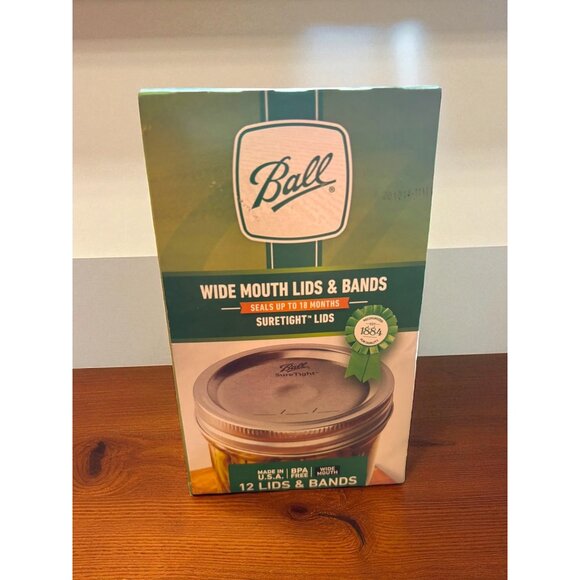 Ball Wide Mouth Lids & Bands BPA Free set of 12 New Sealed - Picture 3 of 6